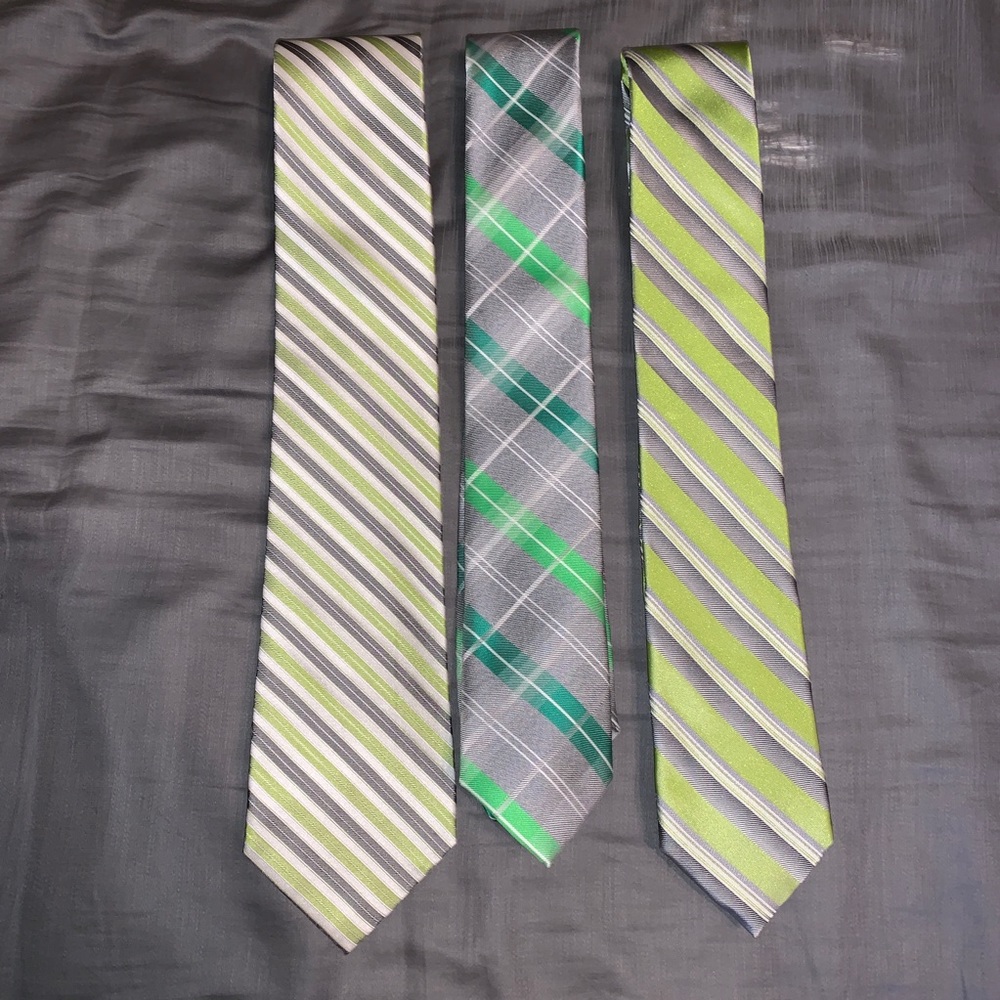 3 Green Ties Calvin Klein